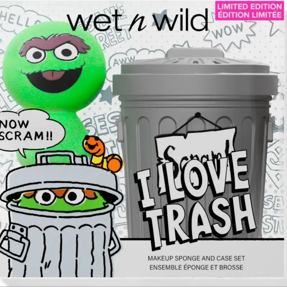 Wet-N-Wild X Sesame Street I Love Trash No Scram Makeup Sponge‎ & Case Set